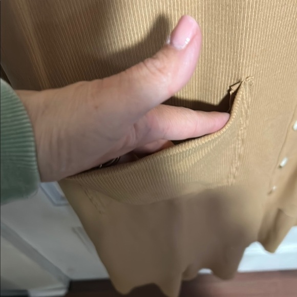 Tan Button-Down Long Sleeve Dress - Picture 2 of 5